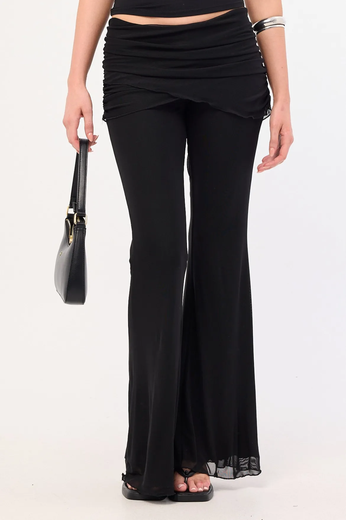Zuri Mesh Flare Pant Black